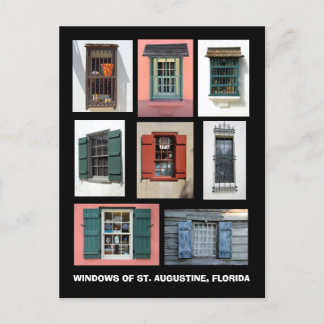 Vintage Fenster von St. Augustine, Florida Postkarte