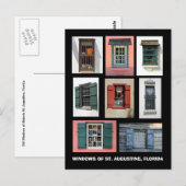 Vintage Fenster von St. Augustine, Florida Postkarte (Vorne/Hinten)
