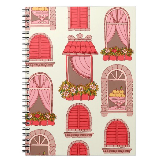 Vintage Fensterdarstellung Notizblock (Vorderseite)