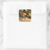 Vintage Ferien, ein glatter Erntedank Tag Quadratischer Aufkleber (Tasche)