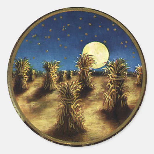 Vintage Ferien, ein glatter Erntedank Tag Runder Aufkleber (Vorderseite)