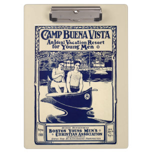 Vintage-Ferienposter Camp Buena Vista - Boston Klemmbrett