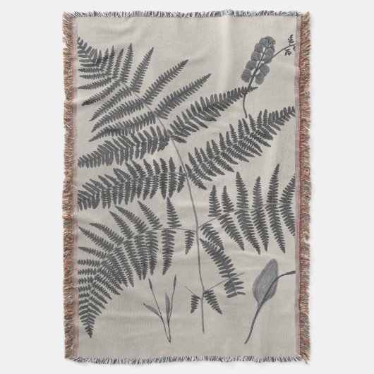 Vintage Ferns Decke (Vorderseite Vertikal)