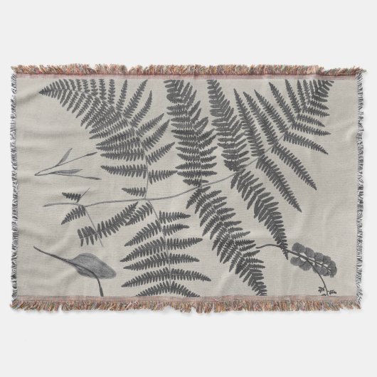 Vintage Ferns Decke (Vorderseite)