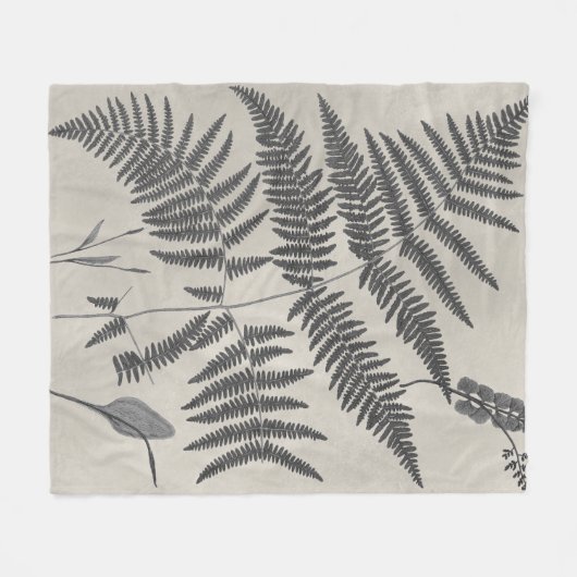 Vintage Ferns Fleecedecke (Vorderseite (Horizontal))