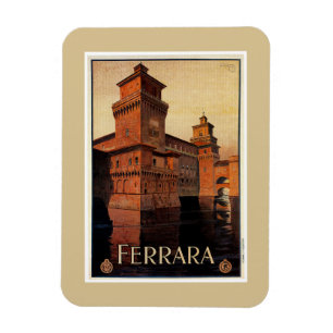 Vintage-Ferrara-Italienisches Reiseplakat Magnet