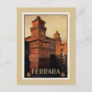 Vintage-Ferrara-Italienisches Reiseplakat Postkarte