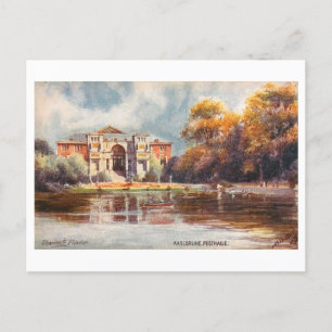 Vintage Festhalle in Karlsruhe, Deutschland Postkarte