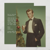 Vintage Festliche Eleganz Portrait Feiertagskarte (Vorne/Hinten)