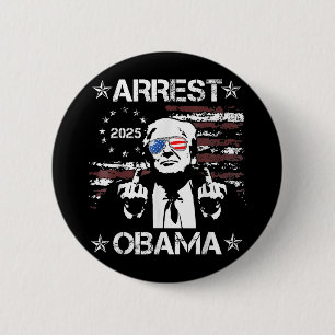 Vintage Festnahme Obama 2025 Shirts für Männer Fra Button