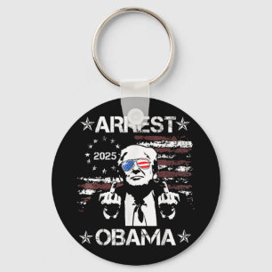 Vintage Festnahme Obama 2025 Shirts für Männer Fra Schlüsselanhänger