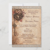 Vintage Feststelltaste und Schlüsselbeteiligungspa Einladung (Rückseite)