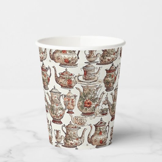 Vintage Festtage Teezeit Pappbecher (Links)