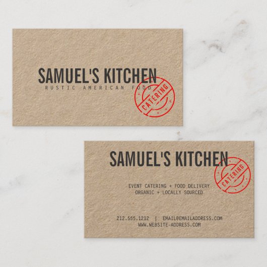 Vintage, fett gestempelte Logo Kraft Visitenkarte (Vorne/Hinten)