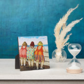 Vintage, fettgefleckte Girls am Strand Fotoplatte (InSitu)