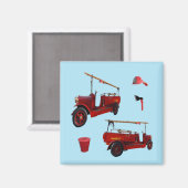 Vintage Feuerlöschausrüstung, Magnet (Vorderseite/Rückseite)