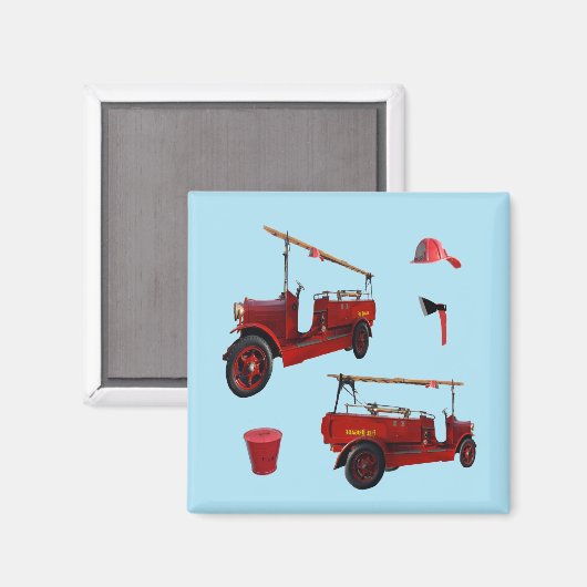 Vintage Feuerlöschausrüstung, Magnet (Vorderseite/Rückseite)