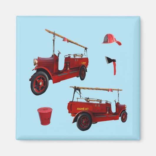 Vintage Feuerlöschausrüstung, Magnet (Vorne)