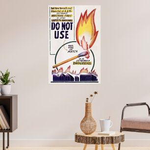 Vintage-Feuerplakat – Retro-Alarm Poster
