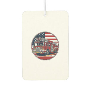 Vintage-Feuerwehrauto Amerikanische Flagge Kreis V Autolufterfrischer