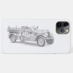 vintage Feuerwehrauto Bleistiftskizze Feuerwehrman Case-Mate iPhone Hülle