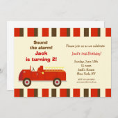 Vintage Feuerwehrfahrzeuge Einladungen zur Geburts (Vorne/Hinten)