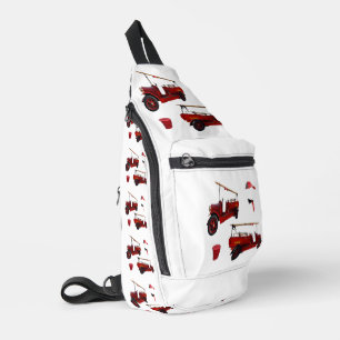 Vintage-Feuerwehrfahrzeuge und -Ausrüstung, Crossbody Bag