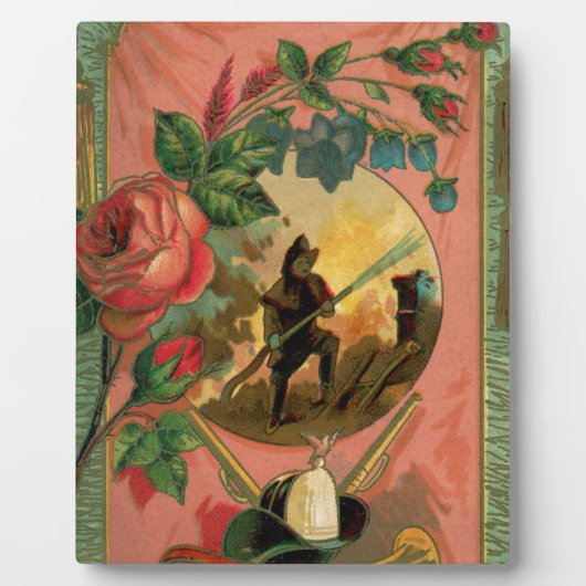 Vintage Feuerwehrkunst der 1880er Jahre Fotoplatte (Vorderseite)