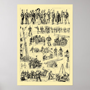 Vintage Feuerwehrkunst Poster