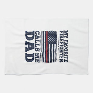 Vintage-Feuerwehrmann-Vater-Flag-Shirt-Design_1 Geschirrtuch