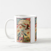 Vintage-Feuerwerk zum 4. Juli mit Onkel Sam Kaffeetasse (Links)