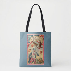 Vintage-Feuerwerk zum 4. Juli mit Onkel Sam Tasche