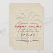 Vintage Feuerwerke 4. Juli Party Einladung (Vorne/Hinten)