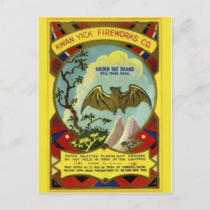 Vintage Feuerwerkspaket Postkarte