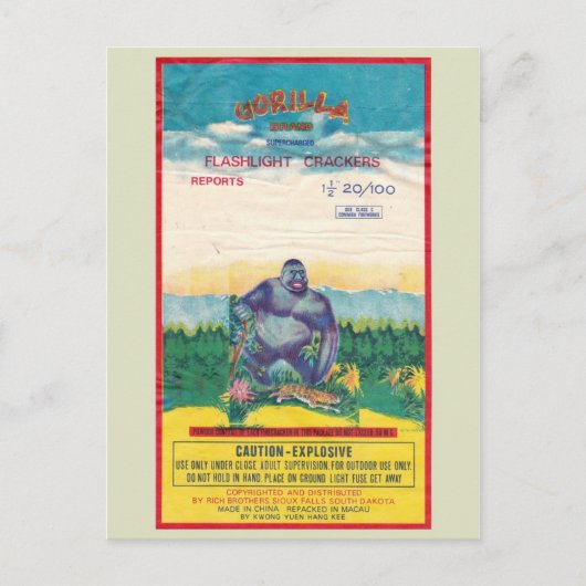 Vintage Feuerwerkspaket Postkarte (Vorderseite)