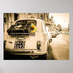 Vintage Fiat 500, Cinquecento, in Italy Poster