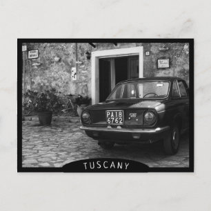 Vintage-FIAT-Auto in Italien in Monochrom Postkarte