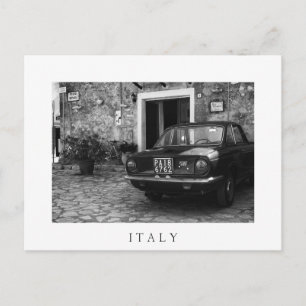 Vintage-FIAT-Auto in Italien in Monochrom Postkarte