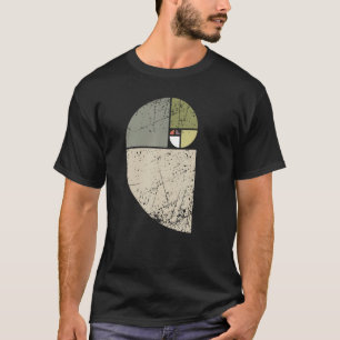 Vintage Fibonacci-Spirale Mathe Goldener Schnitt C T-Shirt