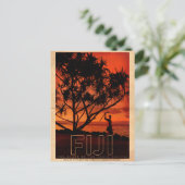 Vintage Fidschi-Reise-Postkarte Postkarte (Stehend Vorderseite)