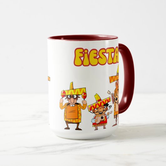 Vintage Fiesta-Feier Tasse (VorderseiteRechts)