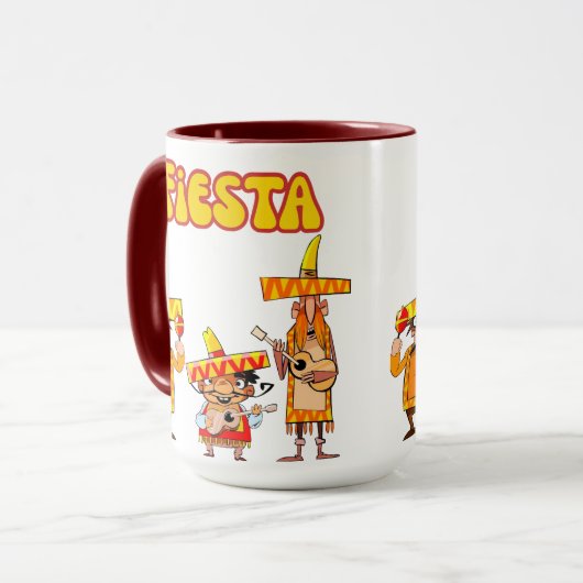 Vintage Fiesta-Feier Tasse (Vorderseite Links)