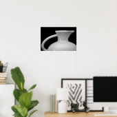 Vintage Fiesta Pitcher Kunst, Schwarz und Weiß Poster (Heimbüro)