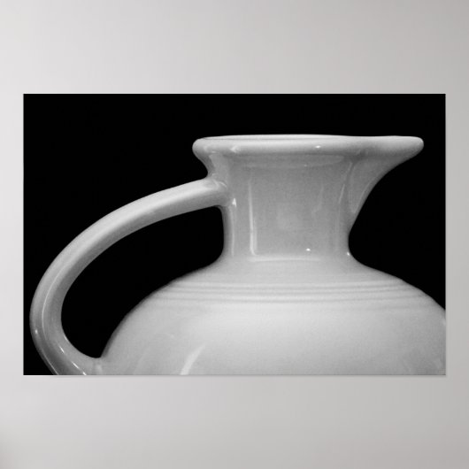 Vintage Fiesta Pitcher Kunst, Schwarz und Weiß Poster (Vorne)