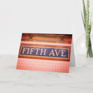 Vintage-Fifth-Avenue-Schild - Manhattan, NYC Karte