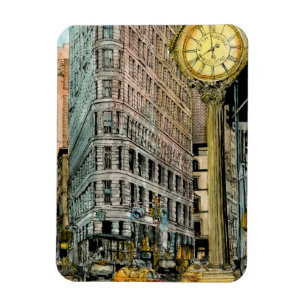 Vintage Fifth- Avenueuhr der Bestimmungsort-  Magnet