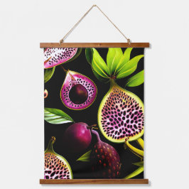 Vintage Figuren und Drachenfrucht Wandteppich Mit Holzrahmen