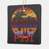 Vintage Fiji Summer Beach Reise Keramikornament (Links)