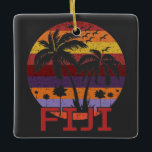 Vintage Fiji Summer Beach Reise Keramikornament<br><div class="desc">Phantastisches Vintages Fiji Design für Strandliebhaber im Sommer.</div>