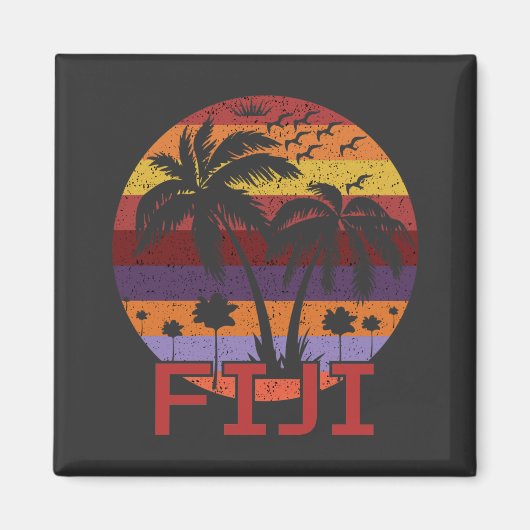 Vintage Fiji Summer Beach Reise Magnet (Vorne)